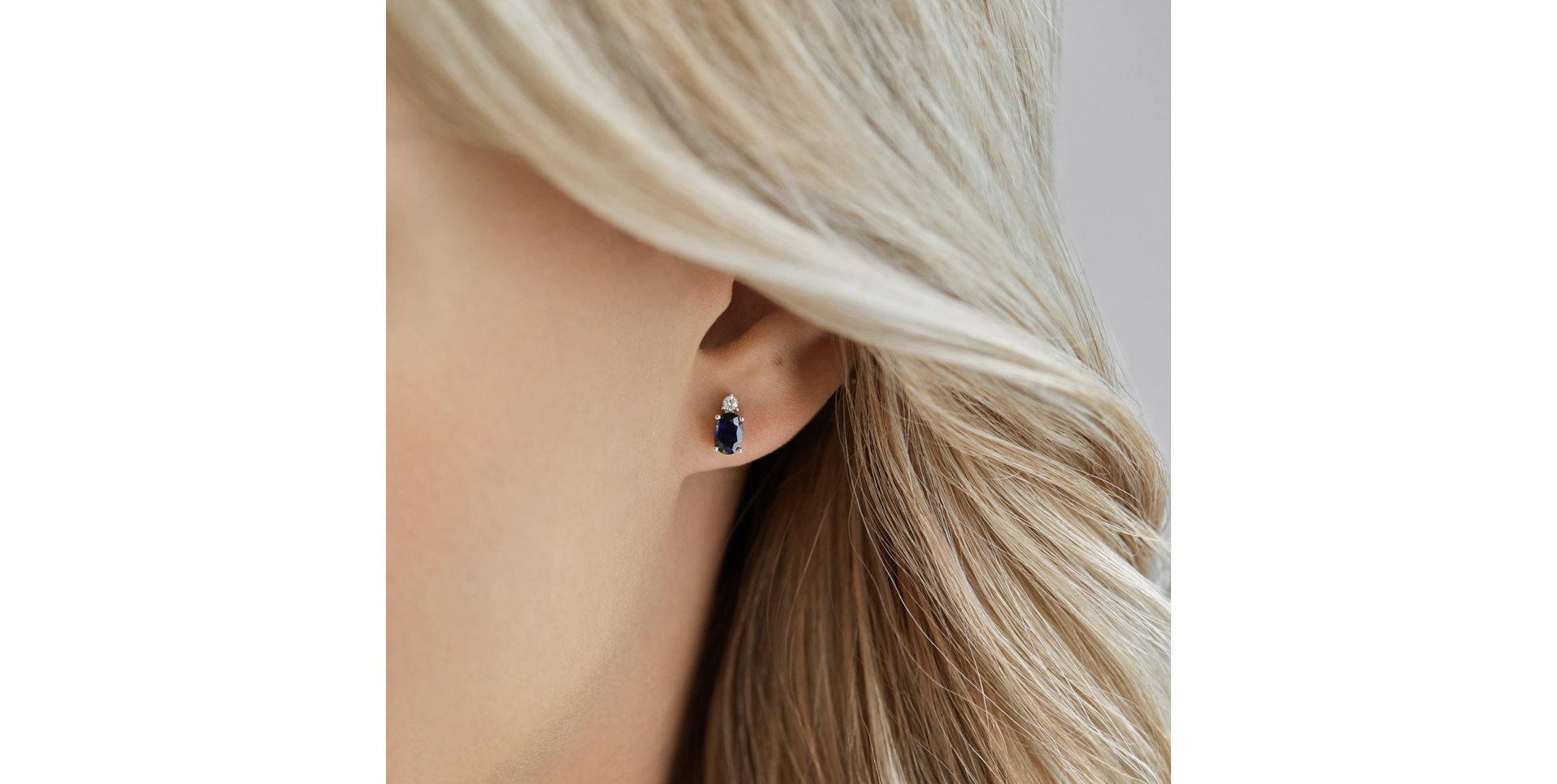 Náušnice s diamantem a safírem Fancy Planet