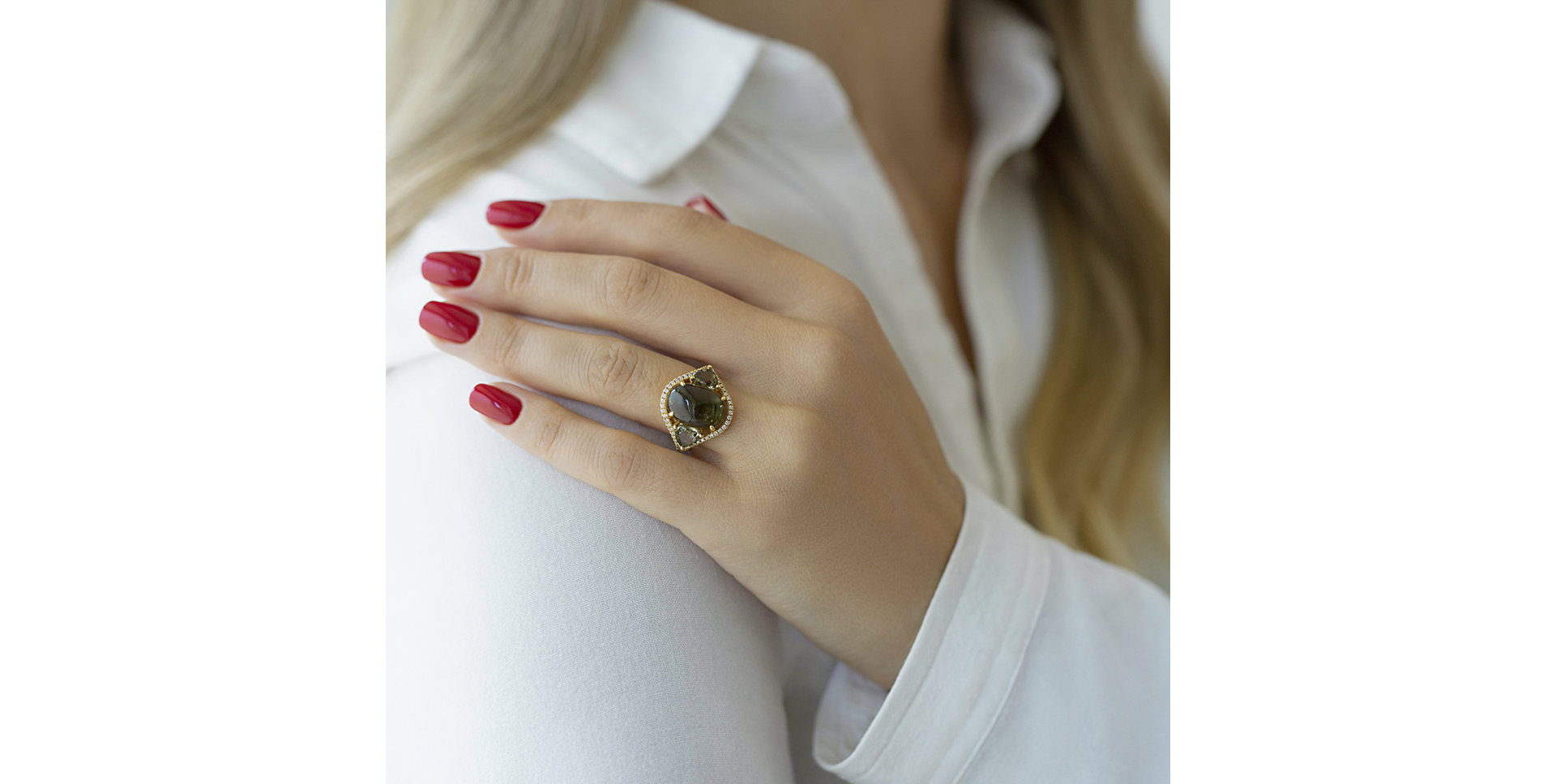 Prsten s turmalínem a diamanty Arabic Passion