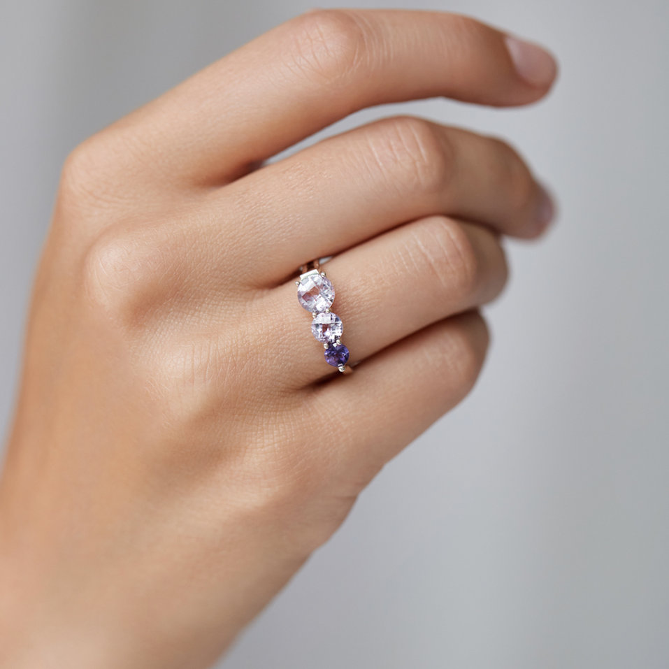 Prsten s ametysty Tripple Bonbons