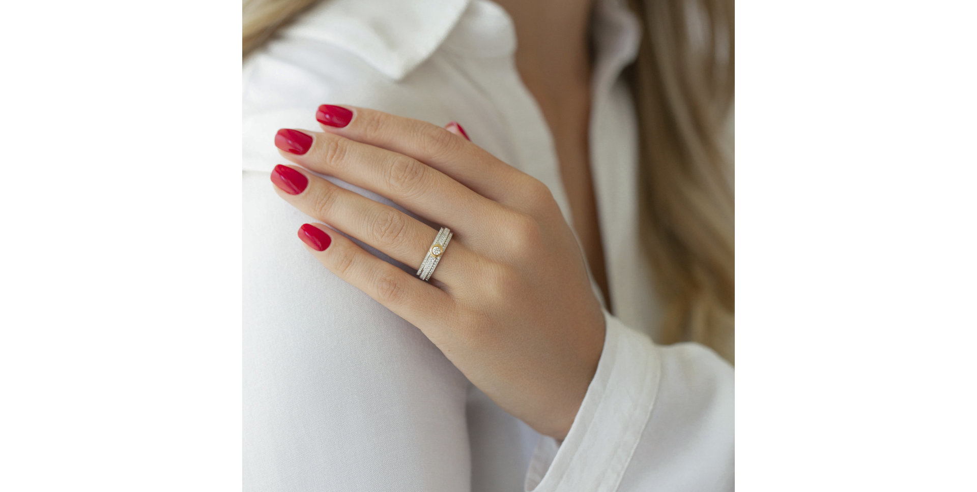 Prsten s diamanty Princess Art