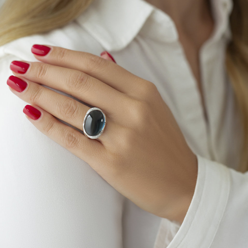 Prsten s chalcedonem a diamanty Gem Miracle