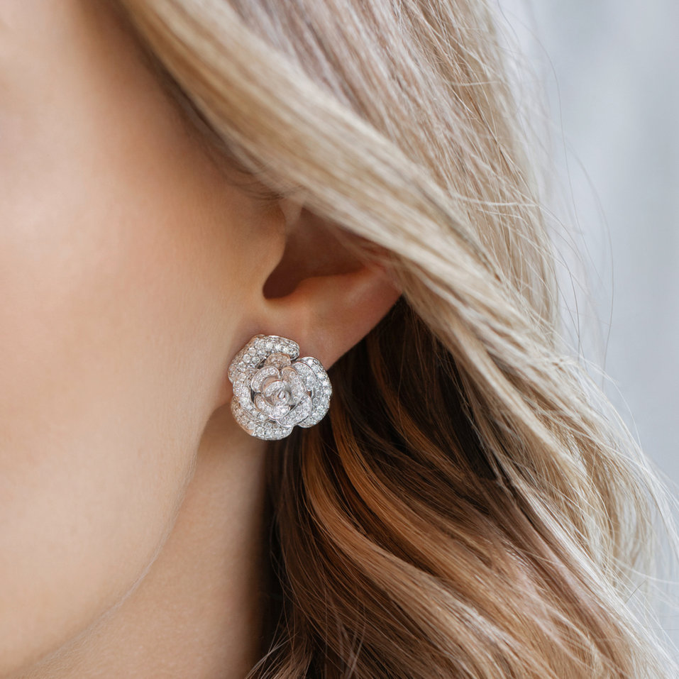 Náušnice s diamanty Flower Contest