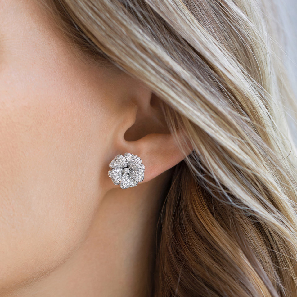 Náušnice s diamanty Fun Flower