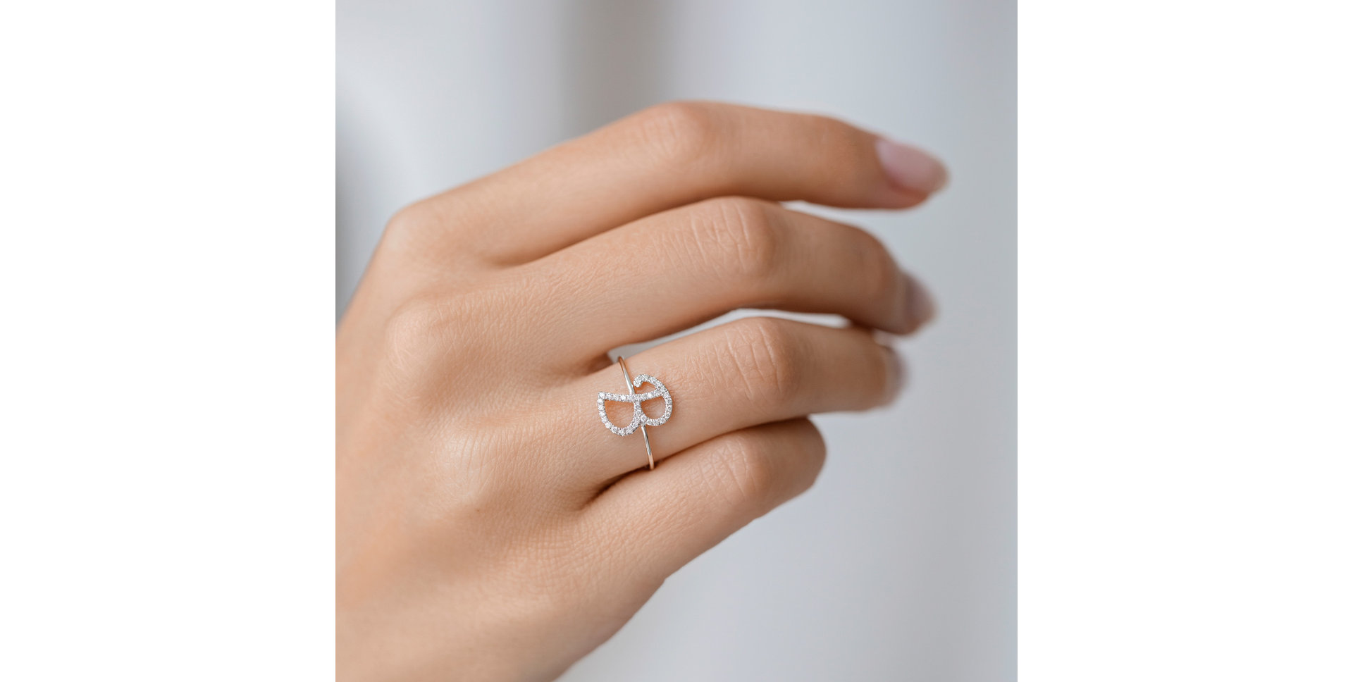 Prsten s diamanty Curly Glittery X