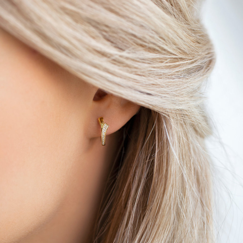 Náušnice s diamanty Brilliant Wave