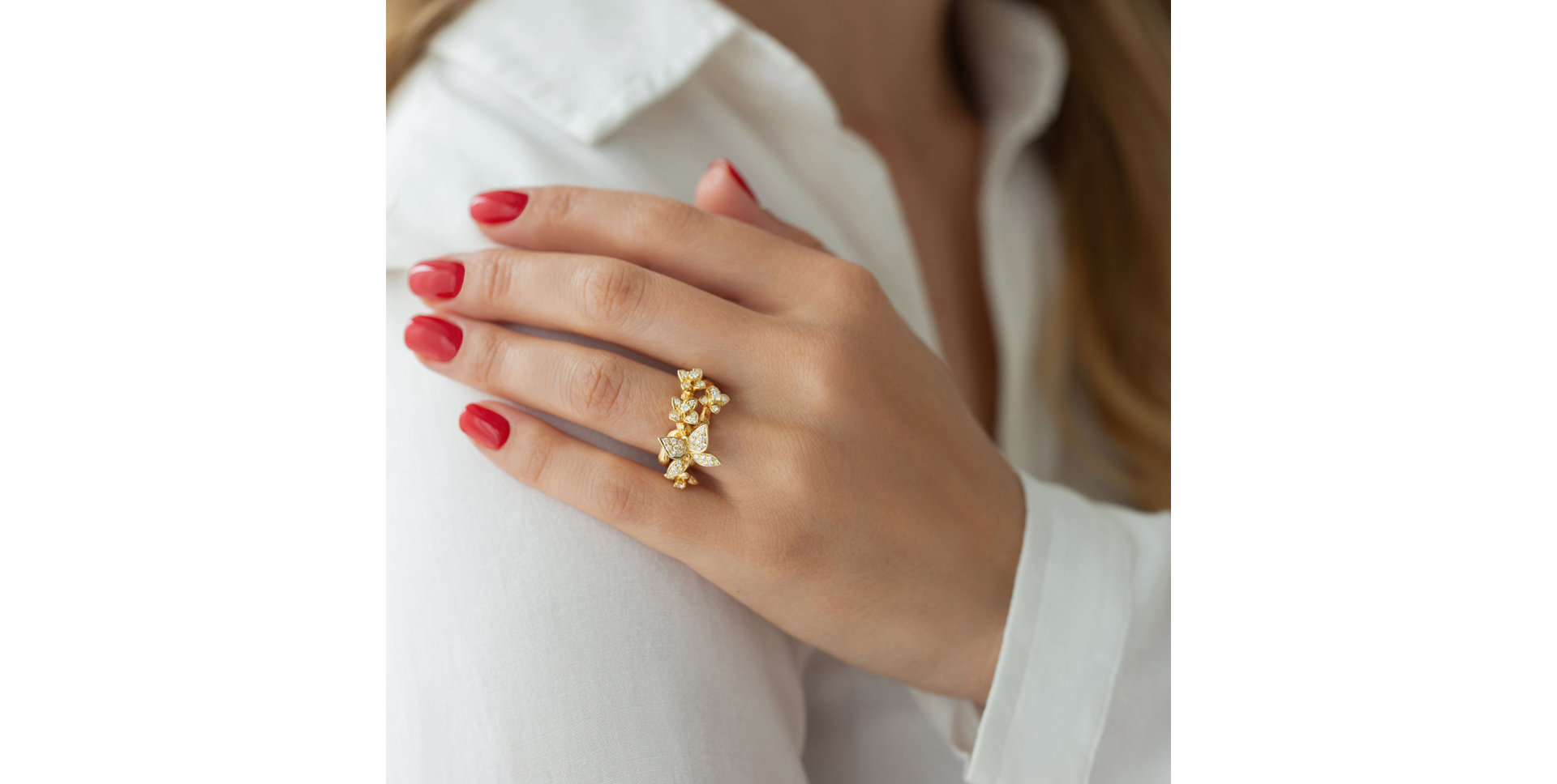 Prsten s diamanty Fascinating Butterfly