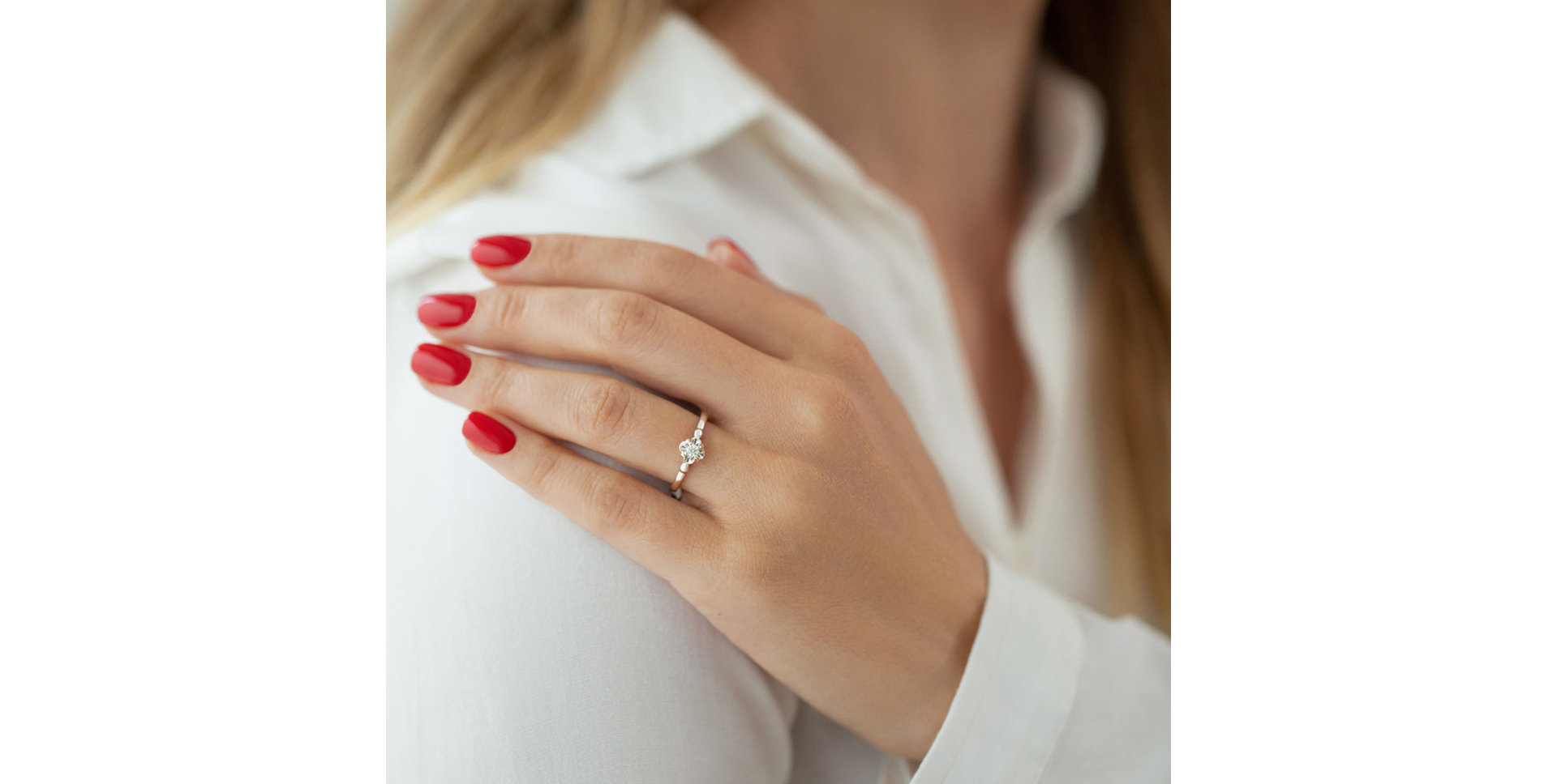 Prsten s diamantem Vesper Kiss