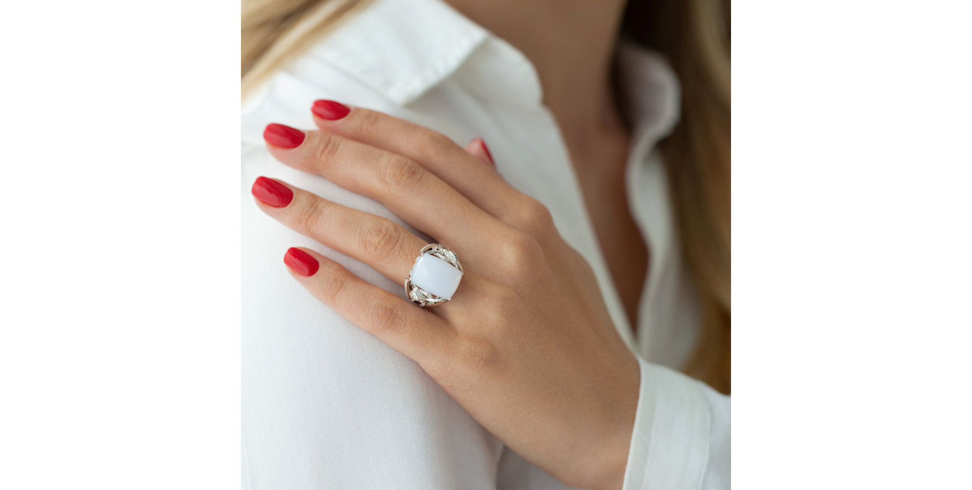 Prsten s quartzem a diamanty Fascinating Ladyship