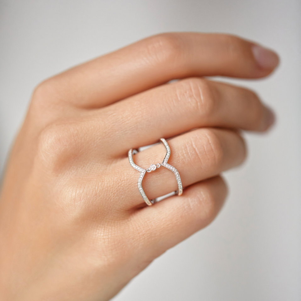 Prsten s diamanty Sun Choker