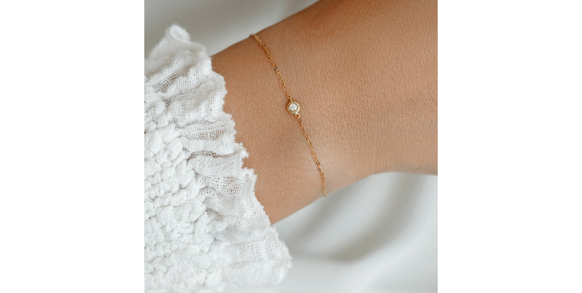 Náramek s diamantem Lovely Drop