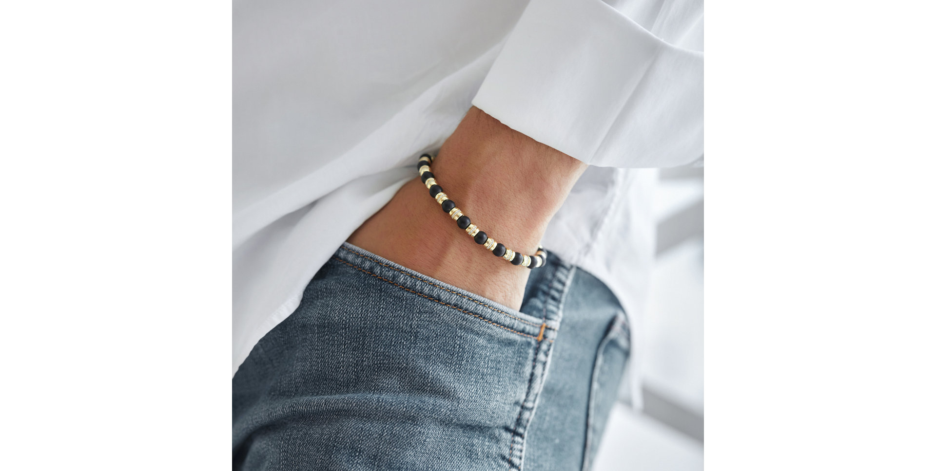 Náramek s diamanty a acháty Essential Shine