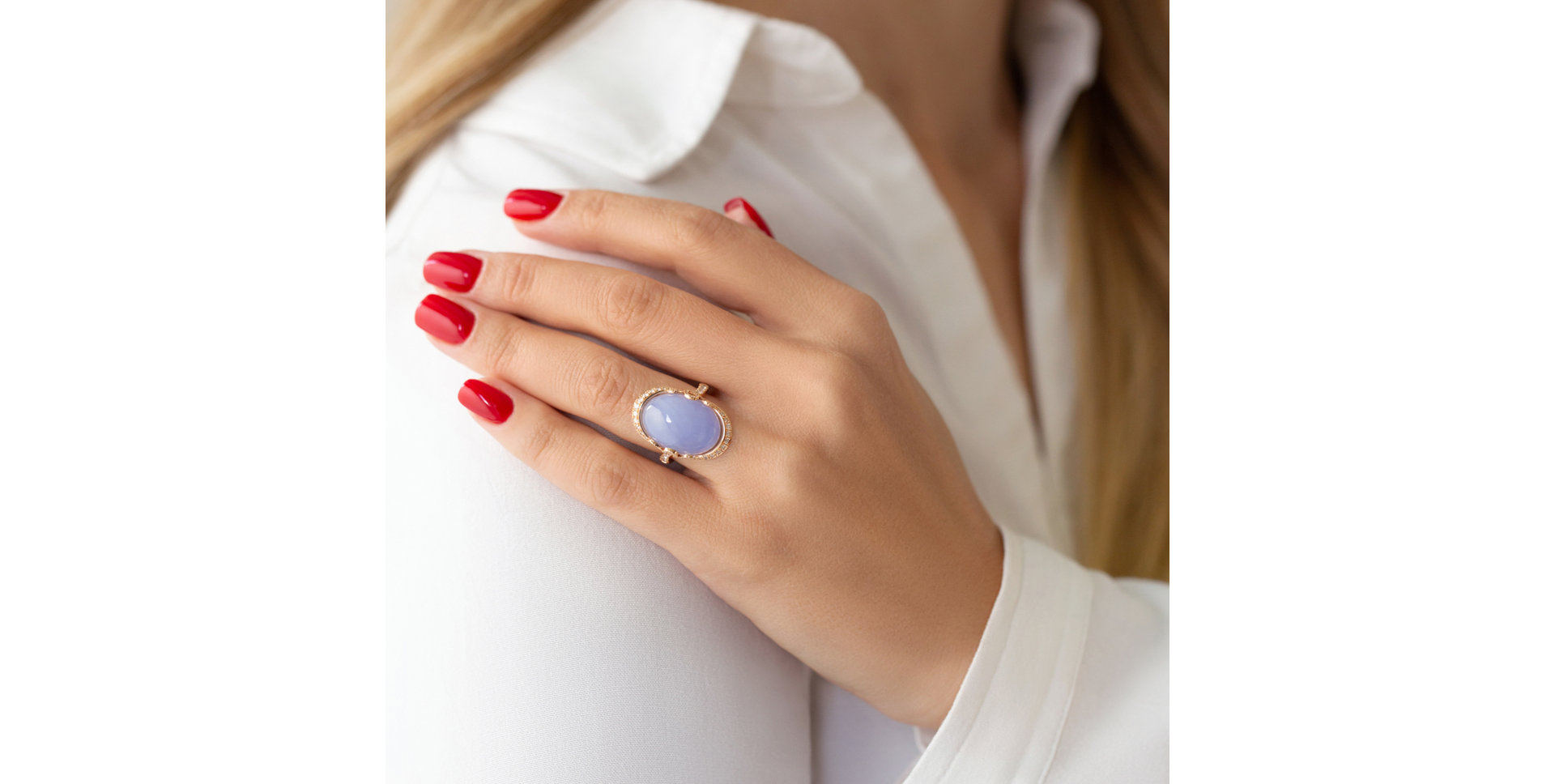 Prsten s chalcedonem a diamanty Glorious Gem