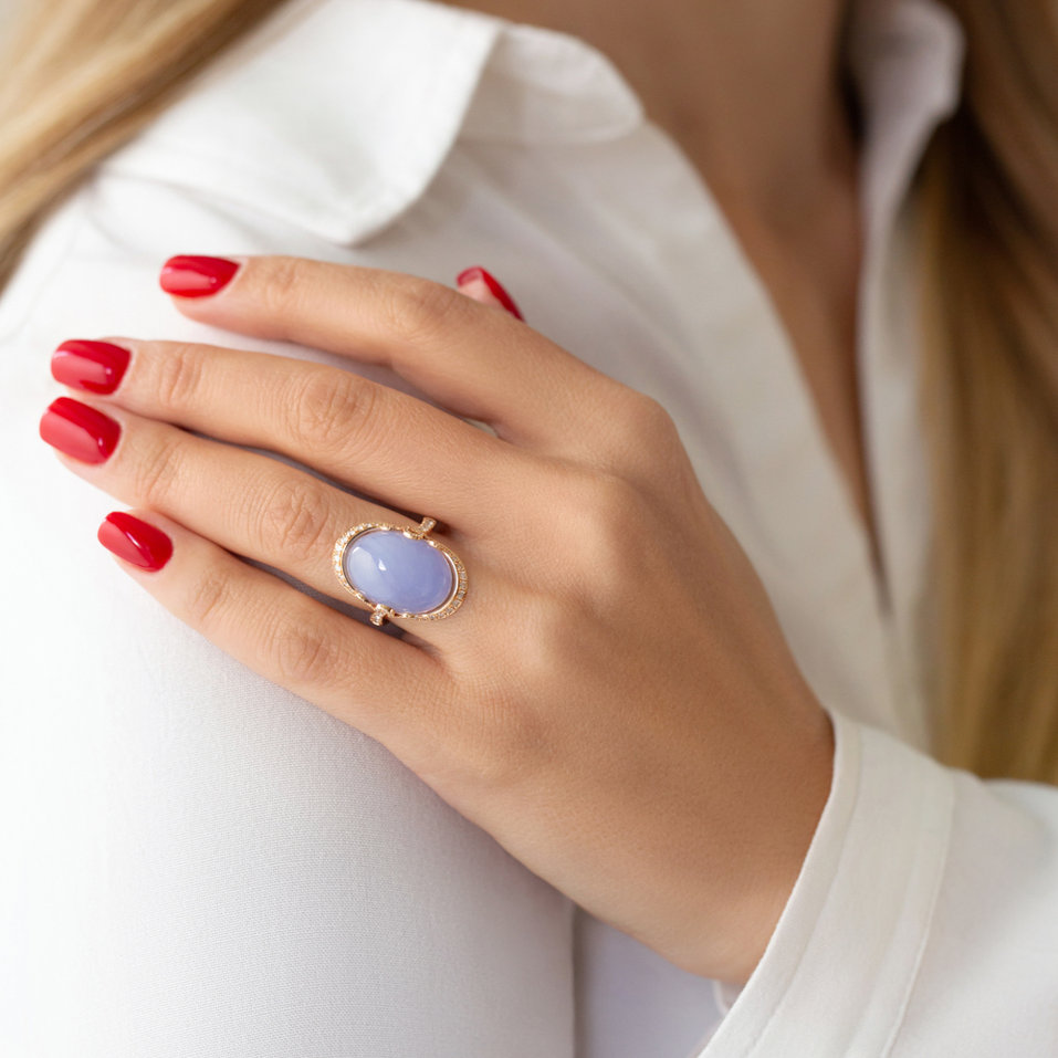 Prsten s chalcedonem a diamanty Glorious Gem