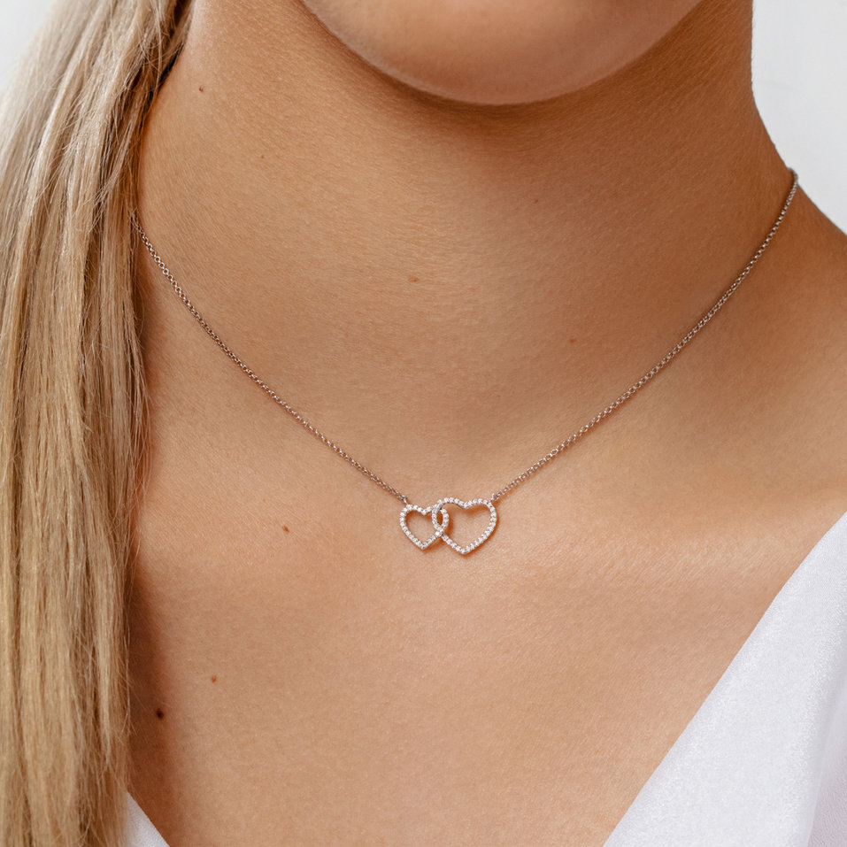 Náhrdelník s diamanty Hearts