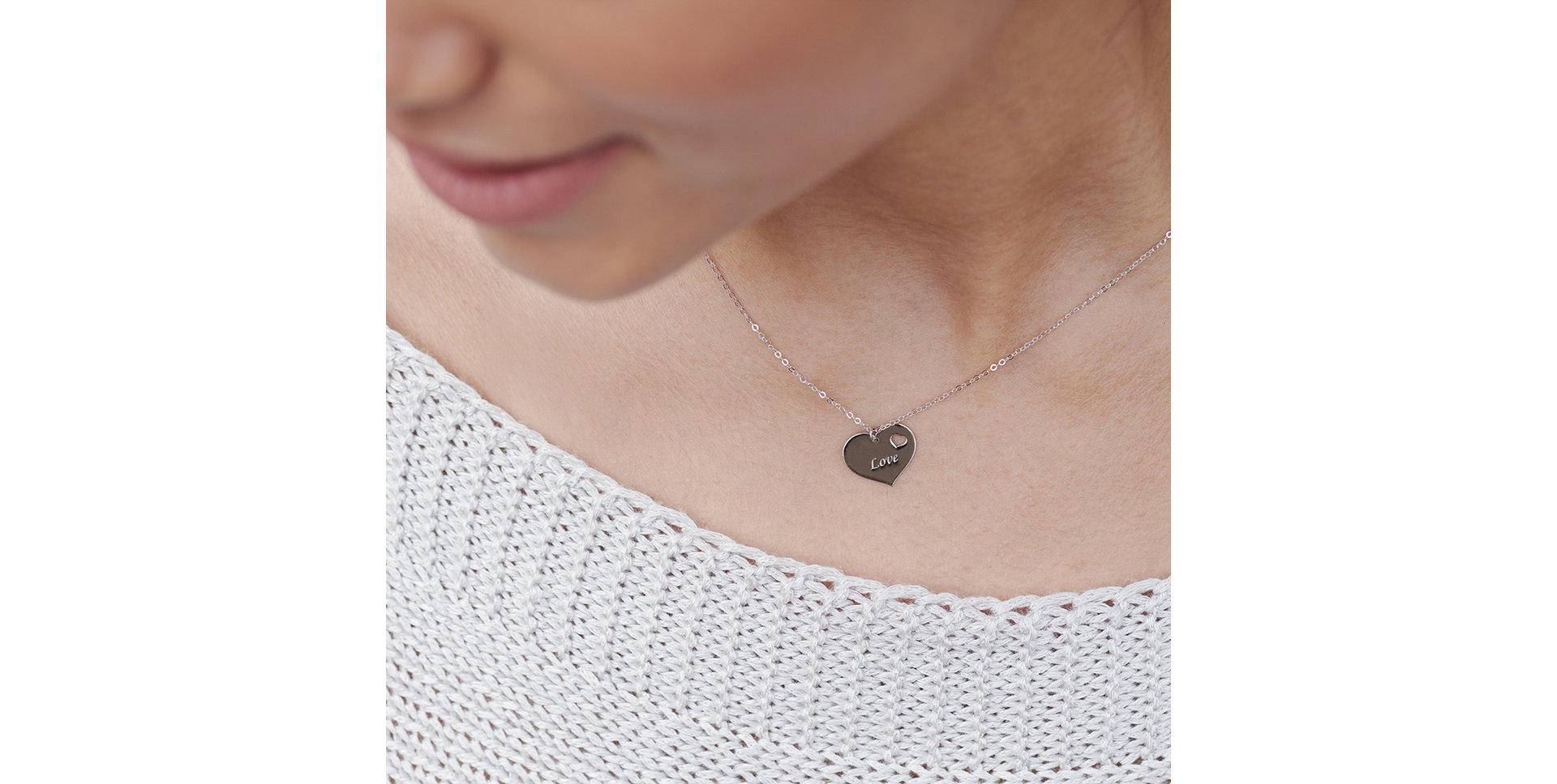 Náhrdelník s diamantem Double Love