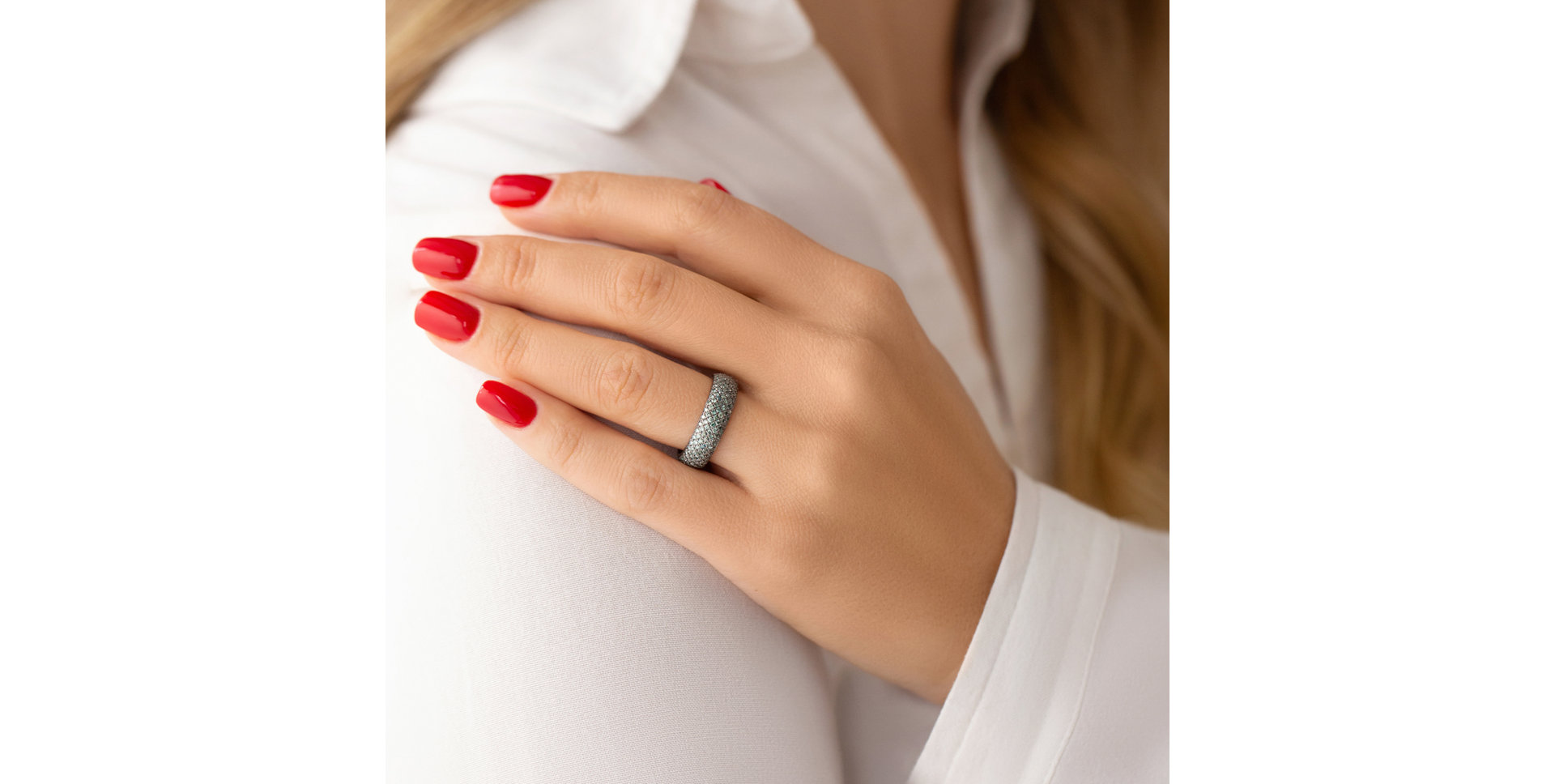 Prsten s modrými diamanty Night Sky