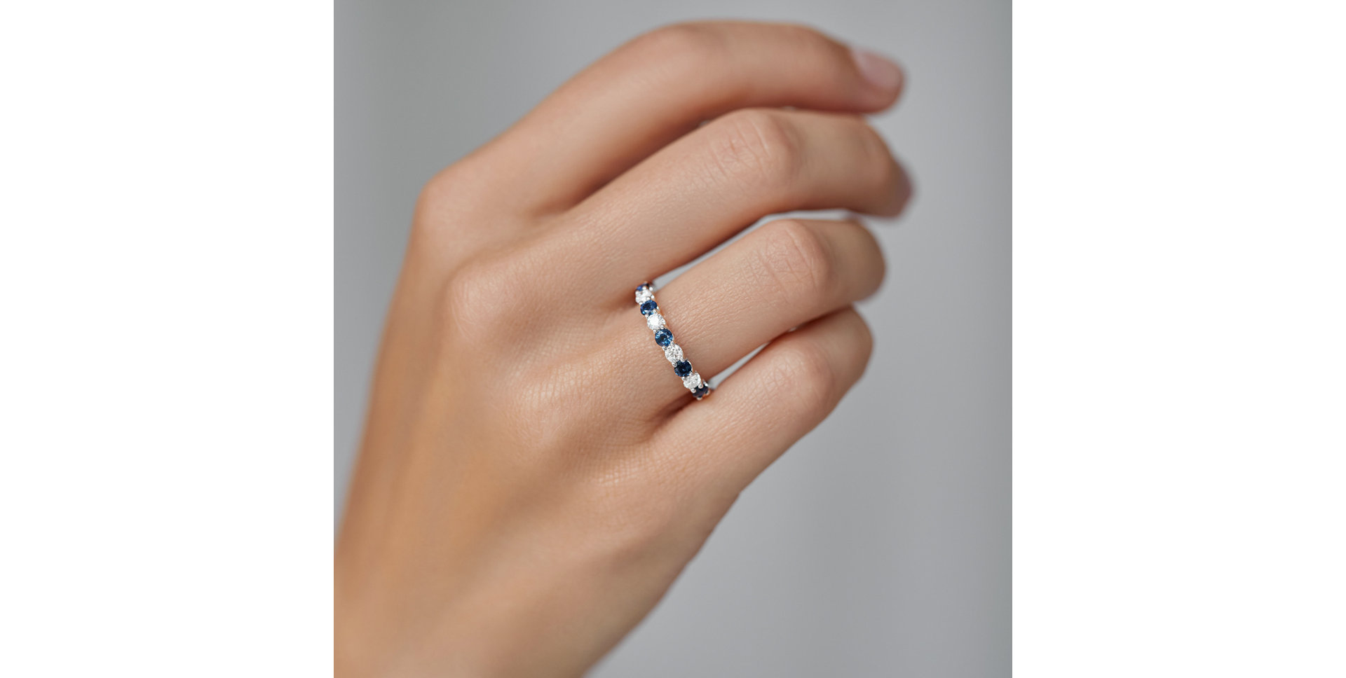 Prsten s diamanty a safíry Galaxy