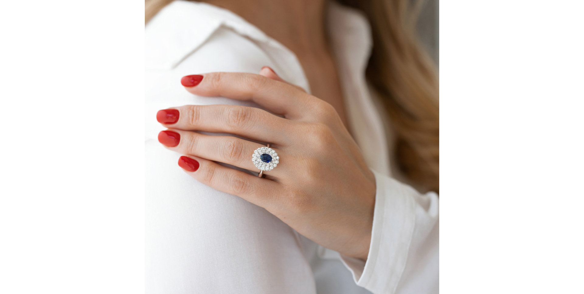 Prsten se safírem a diamanty Sapphire Majesty