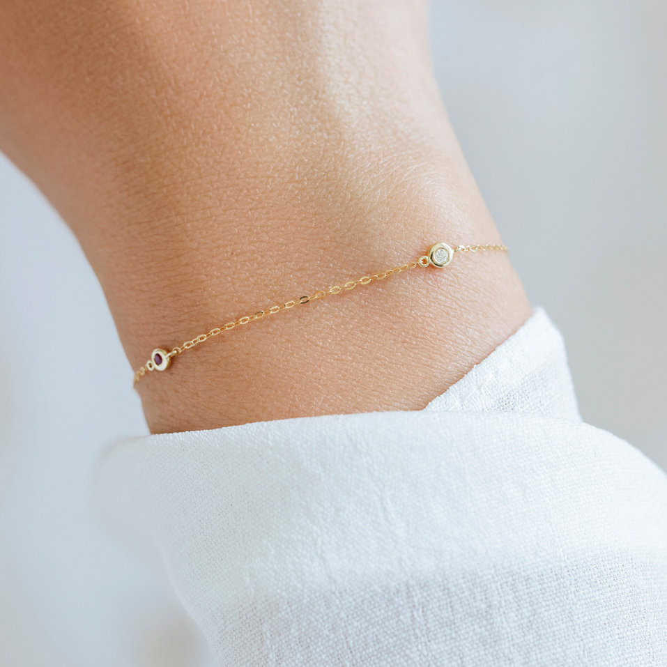 Náramek s diamanty Dots