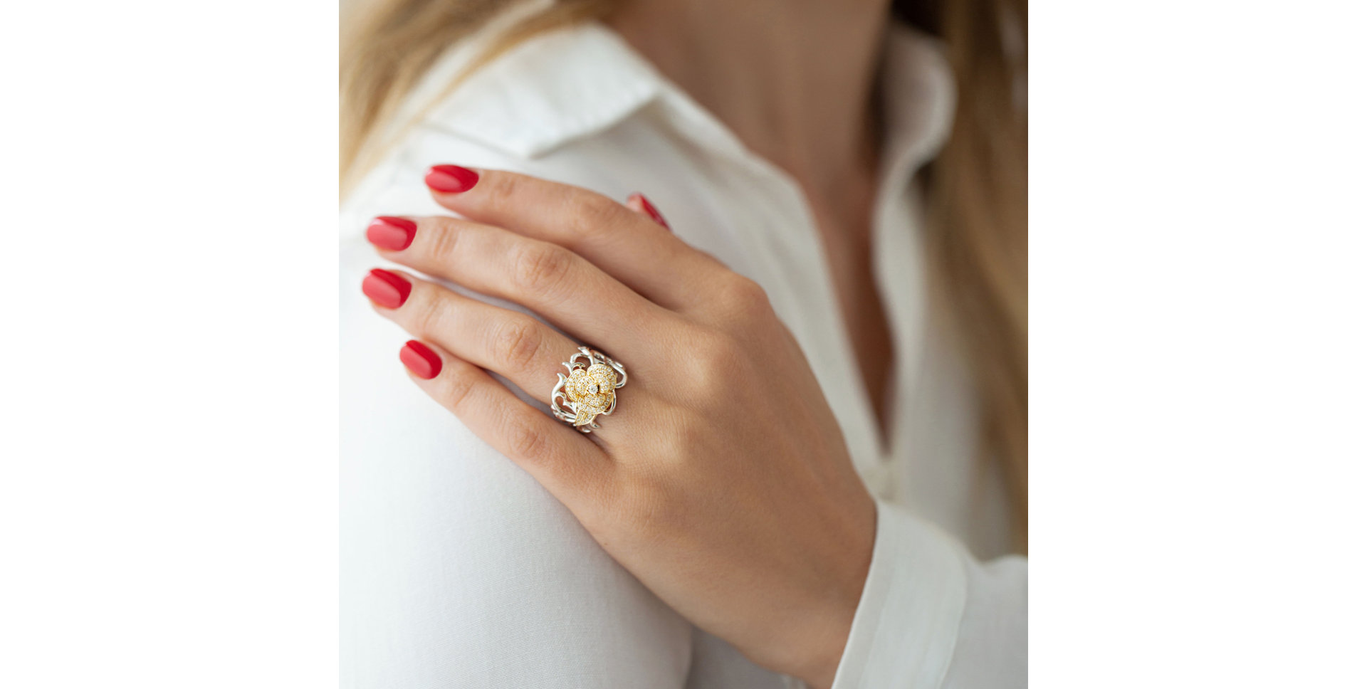 Prsten s diamanty Flower Mystery