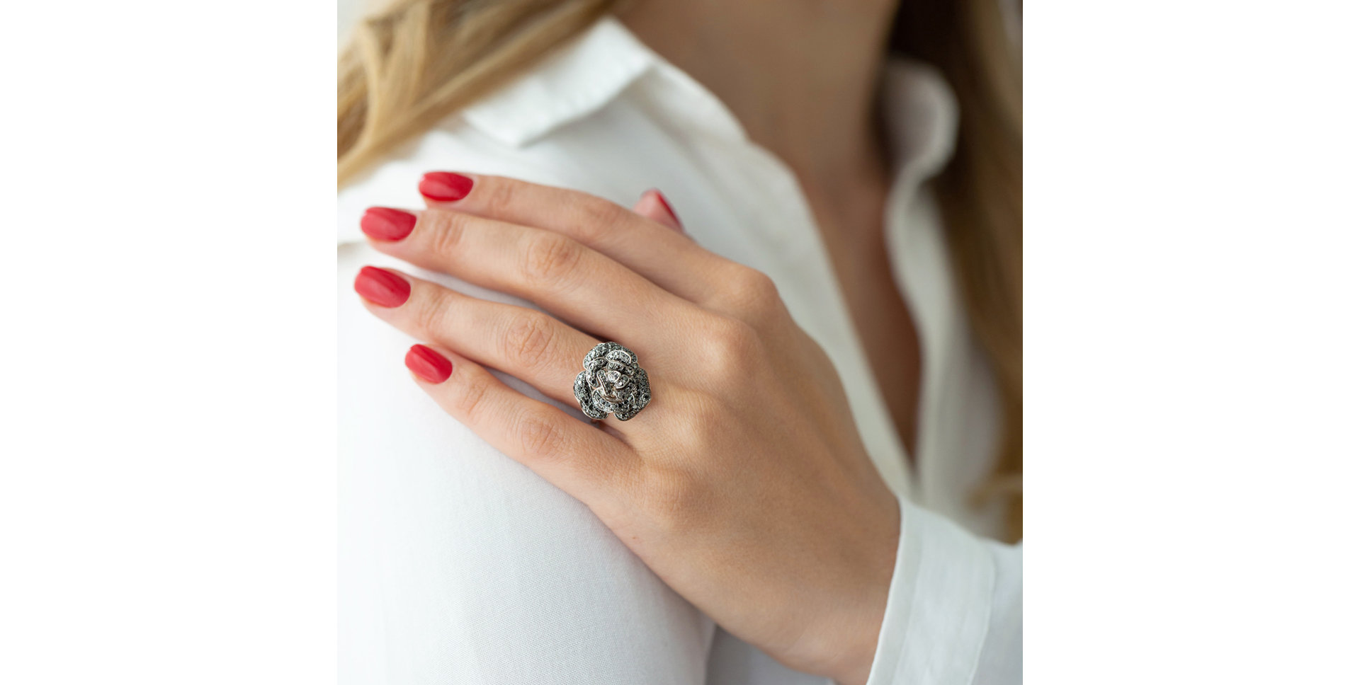 Prsten s černými diamanty Secret Witchery