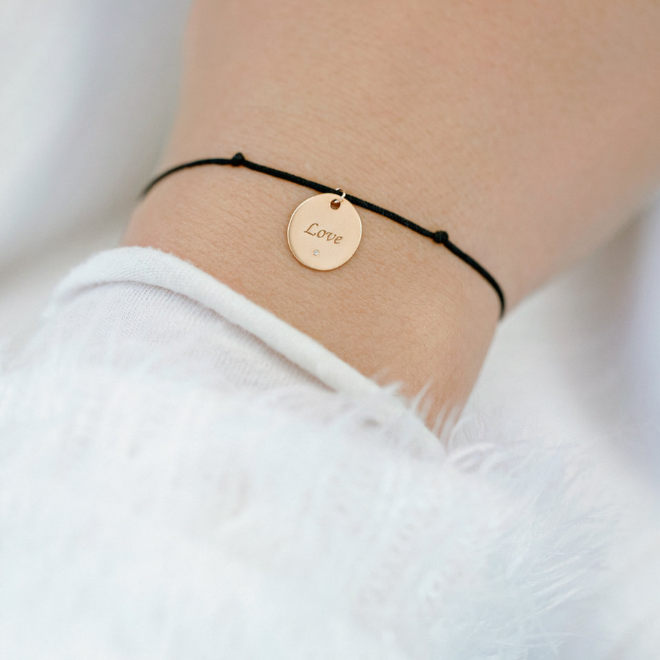 Diamantový náramek se šňůrkou Secret Love