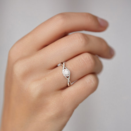 Prsten s diamanty a rubínem Curvy Wish
