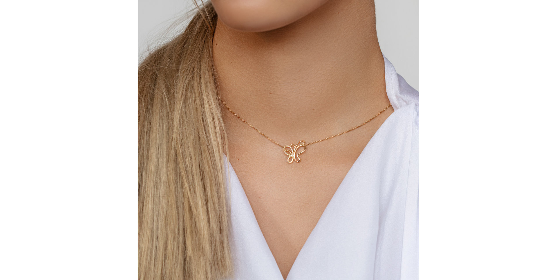 Náhrdelník s diamanty Butterfly