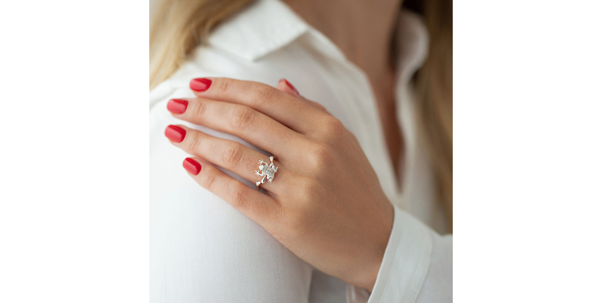 Prsten s diamanty Noble Frog