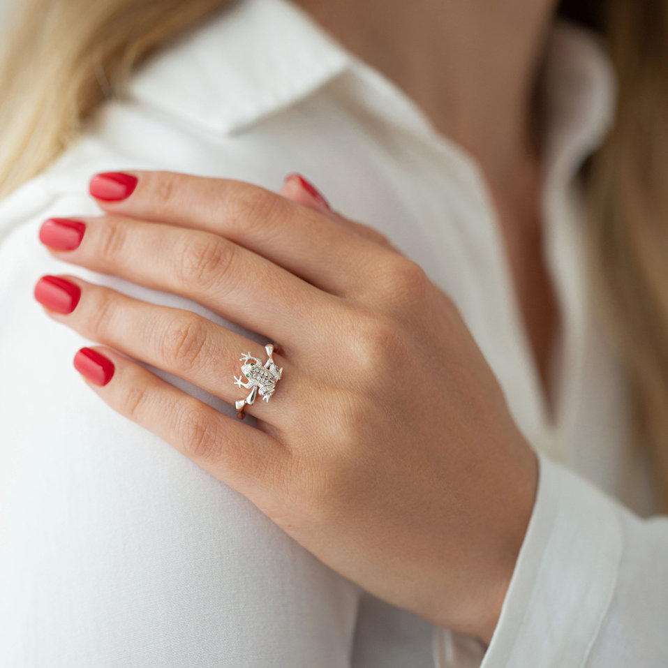 Prsten s diamanty Noble Frog