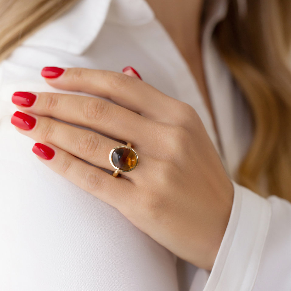 Prsten s quartzem diamanty Fairytale Drop