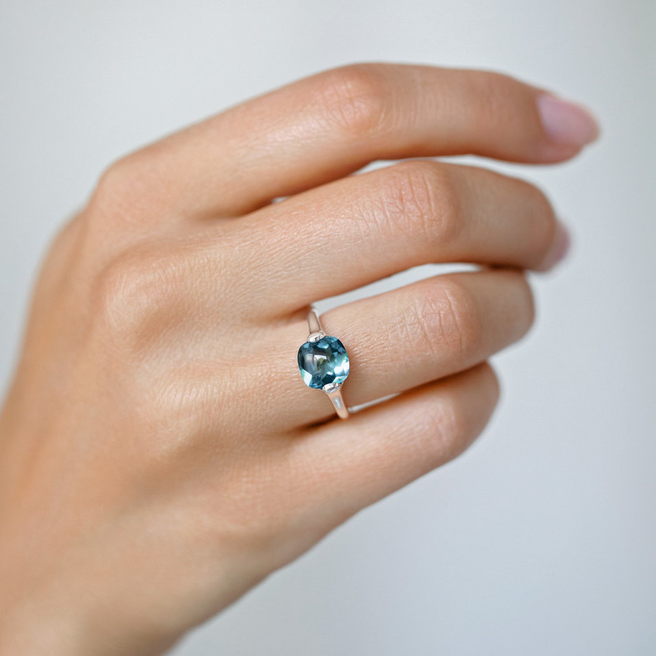 Prsten s chalcedonem blue Bonbon