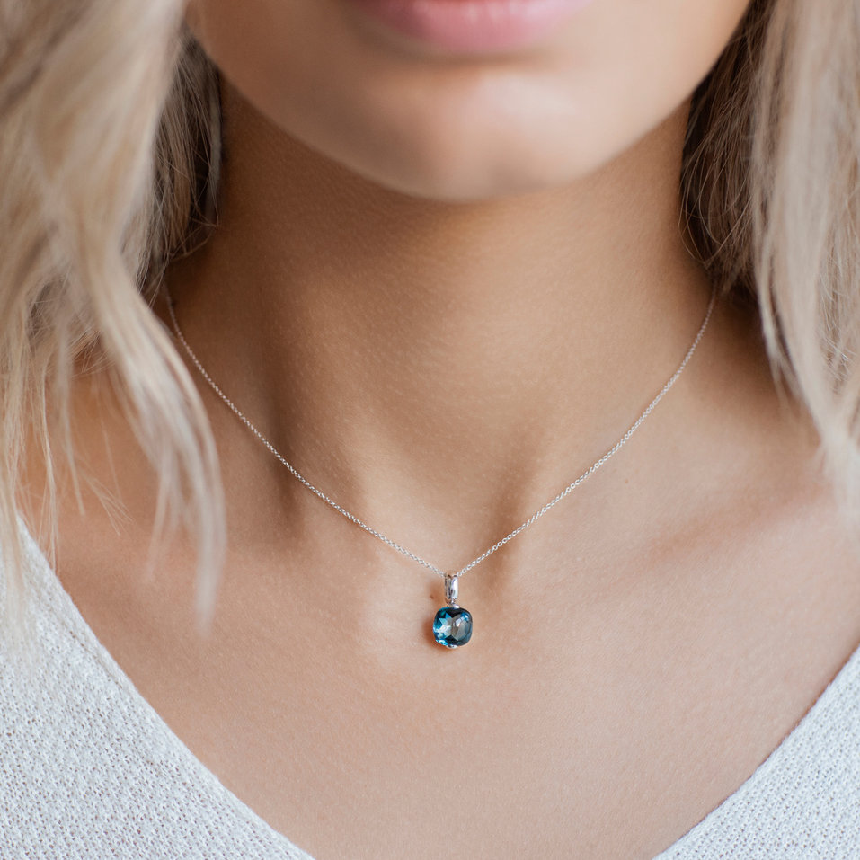 Přívěsek s chalcedonem blue Bonbon