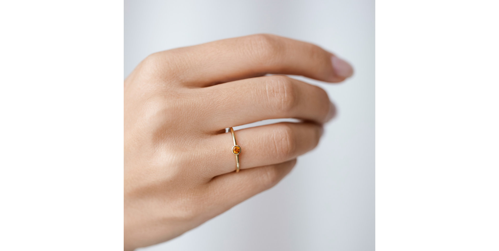 Prsten s citrínem madeira Bonbon