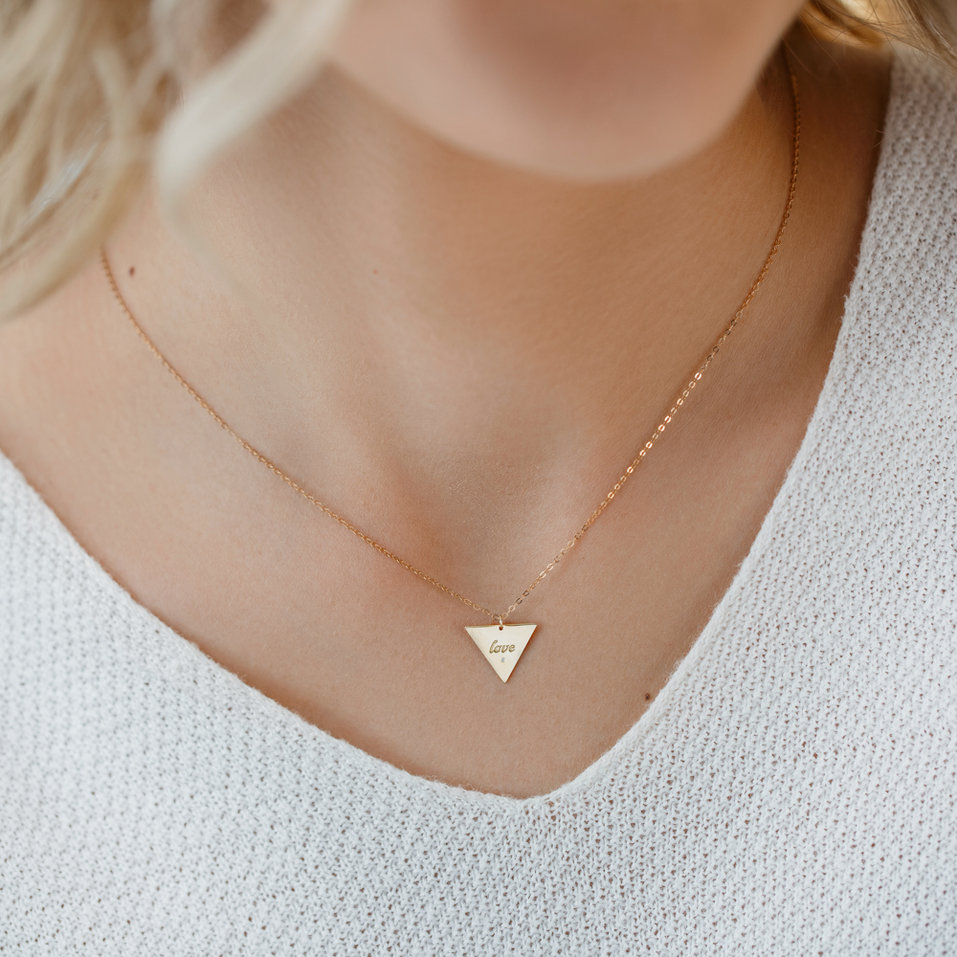 Náhrdelník s diamantem Love Triangle