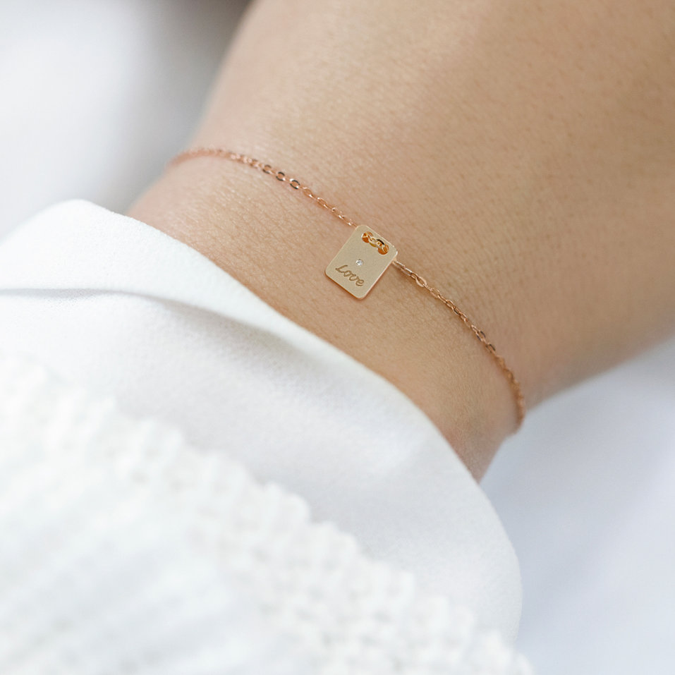 Náramek s diamantem Military Mini