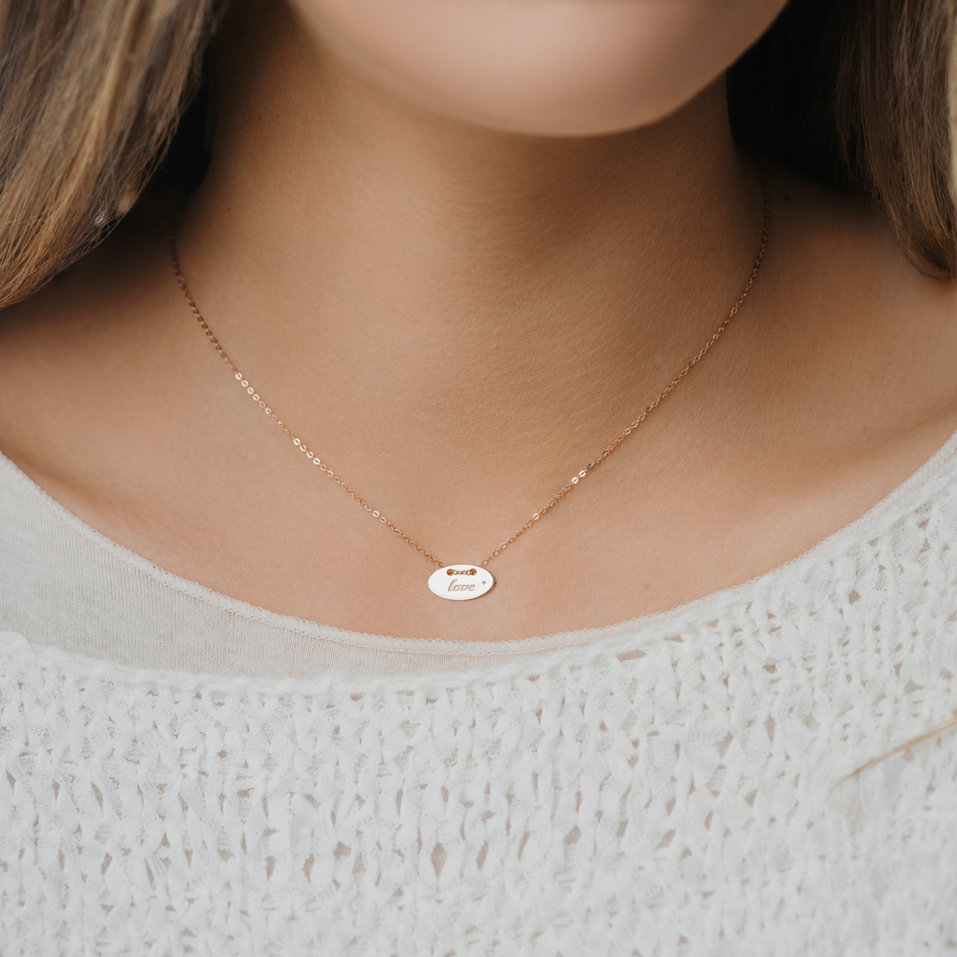 Náhrdelník s diamantem Love Y