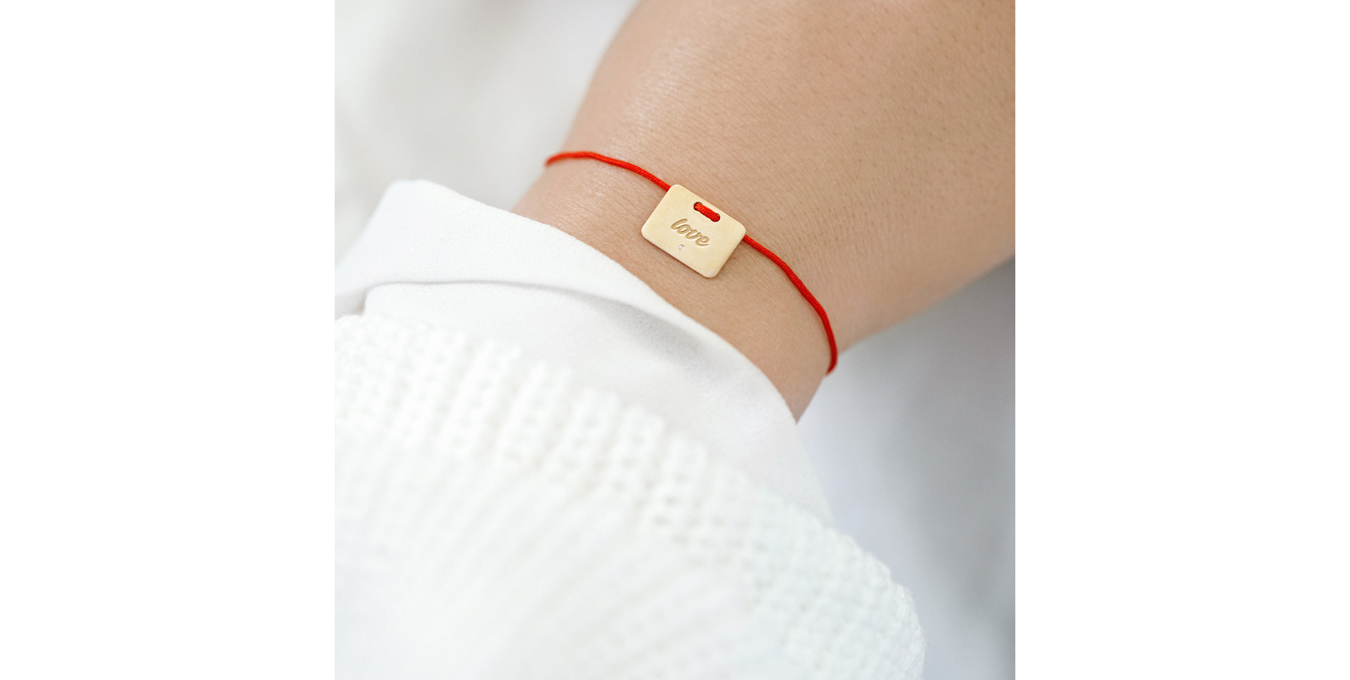 Diamantový náramek se šňůrkou Military Stamp Love