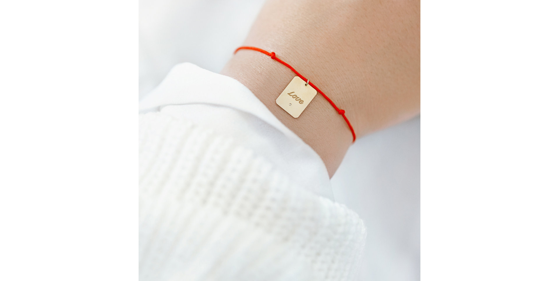 Diamantový náramek se šňůrkou Stamp Love