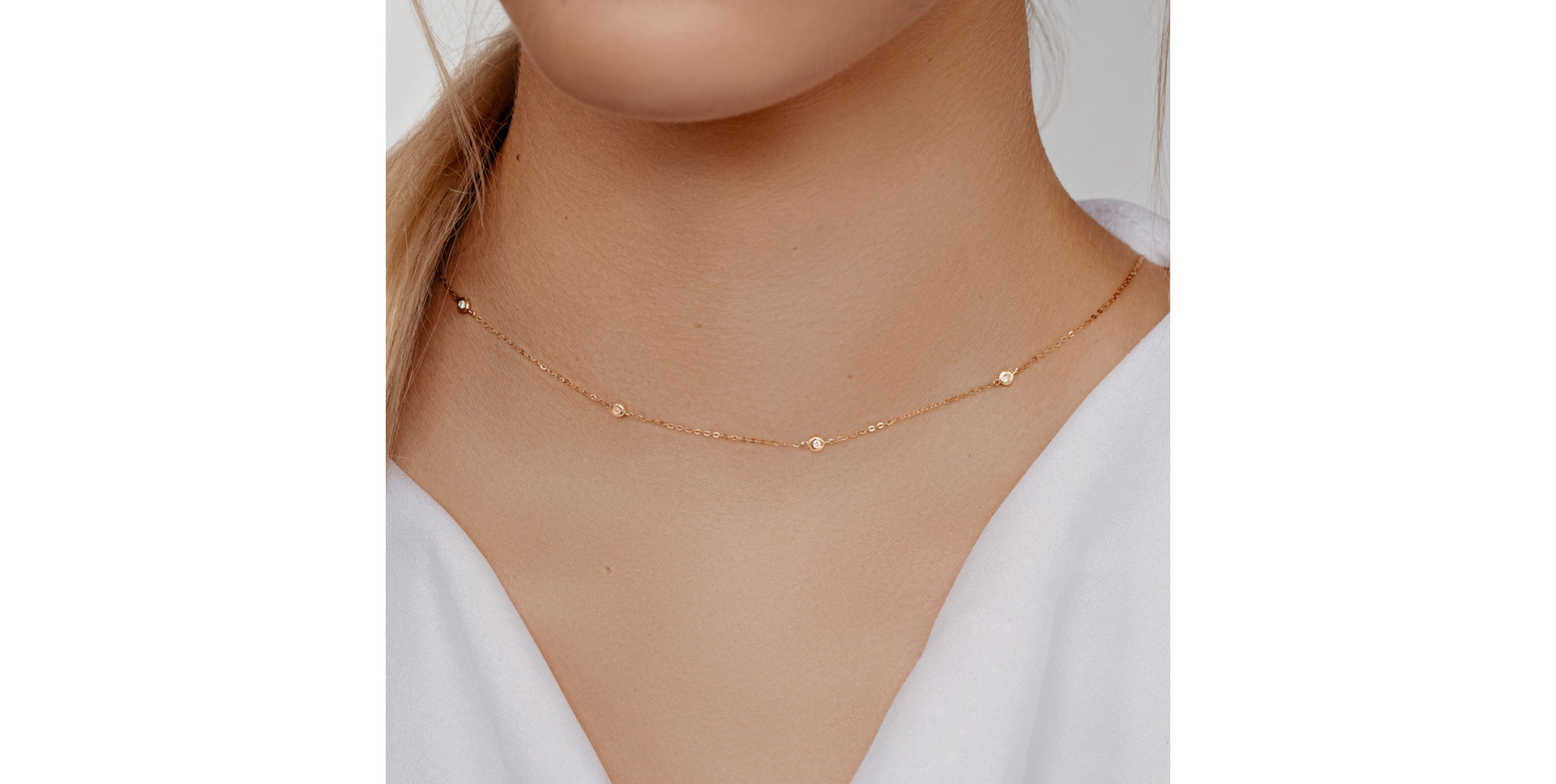 Náhrdelník s diamanty a rubíny Dots