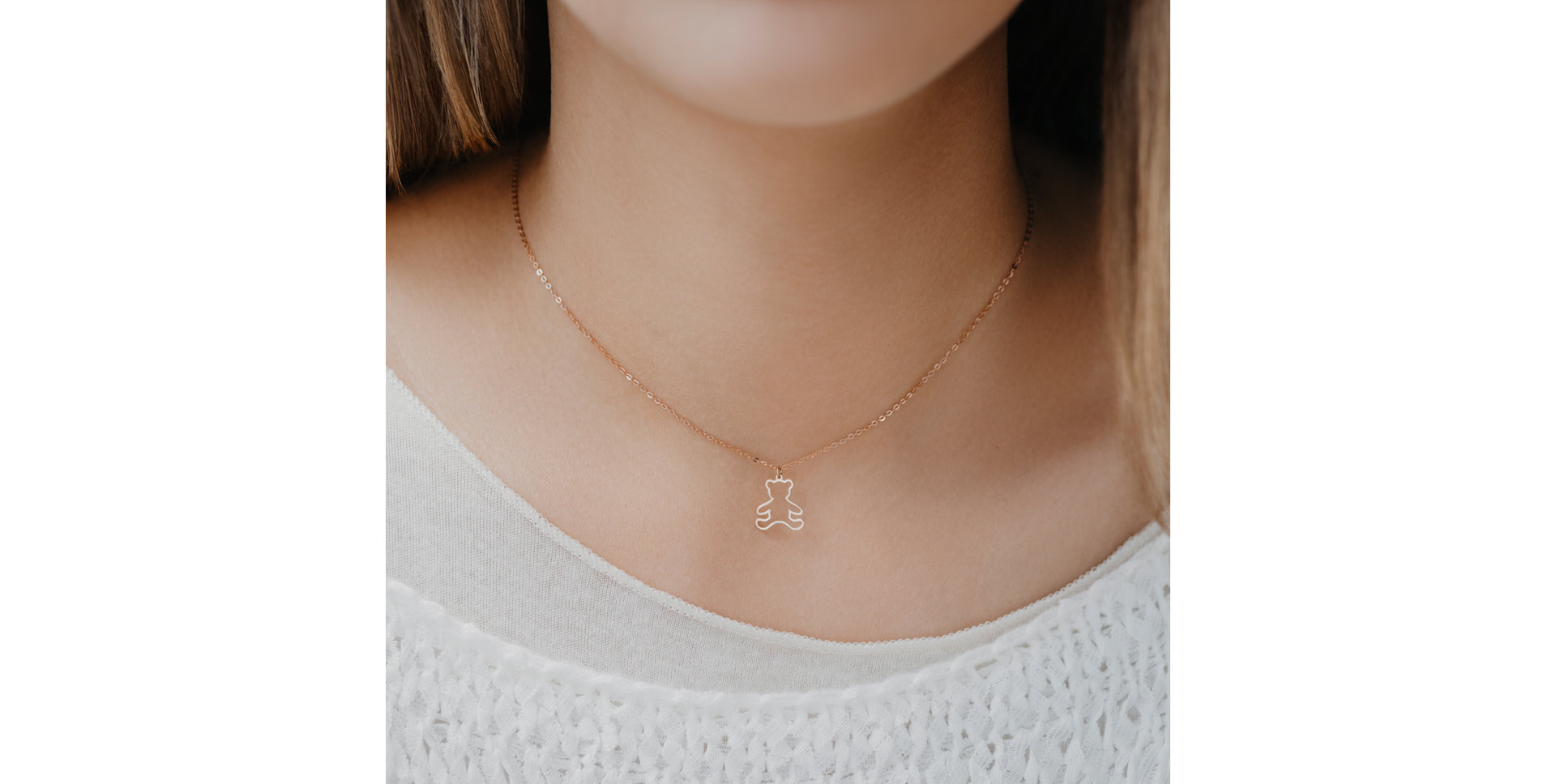 Náhrdelník s diamantem Teddy Bear