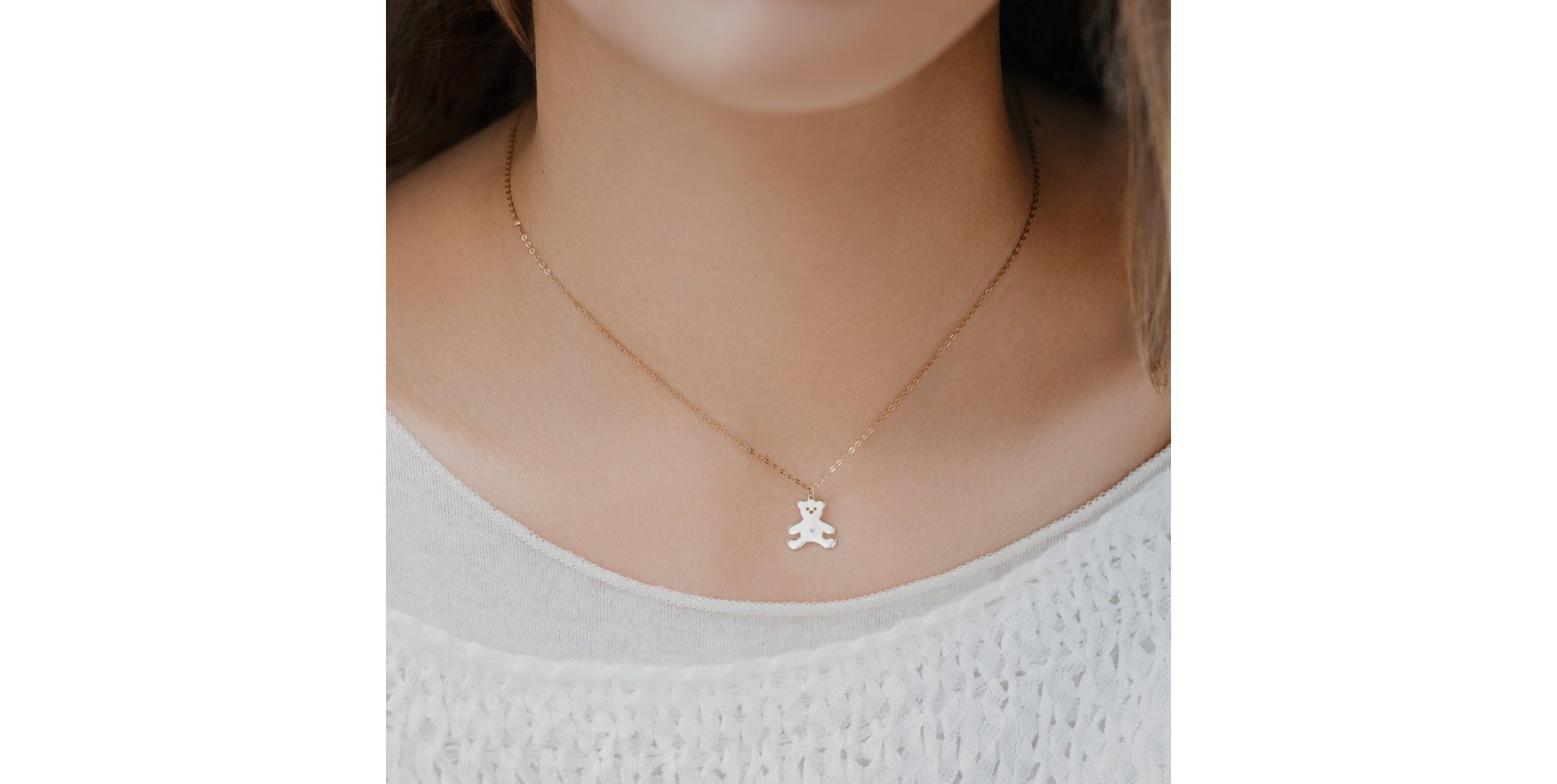 Náhrdelník s diamantem Teddy Bear