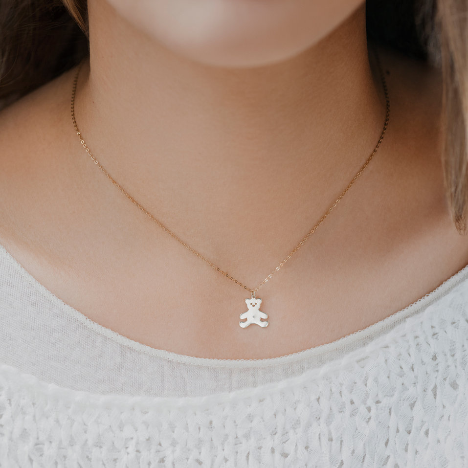 Náhrdelník s diamantem Teddy Bear