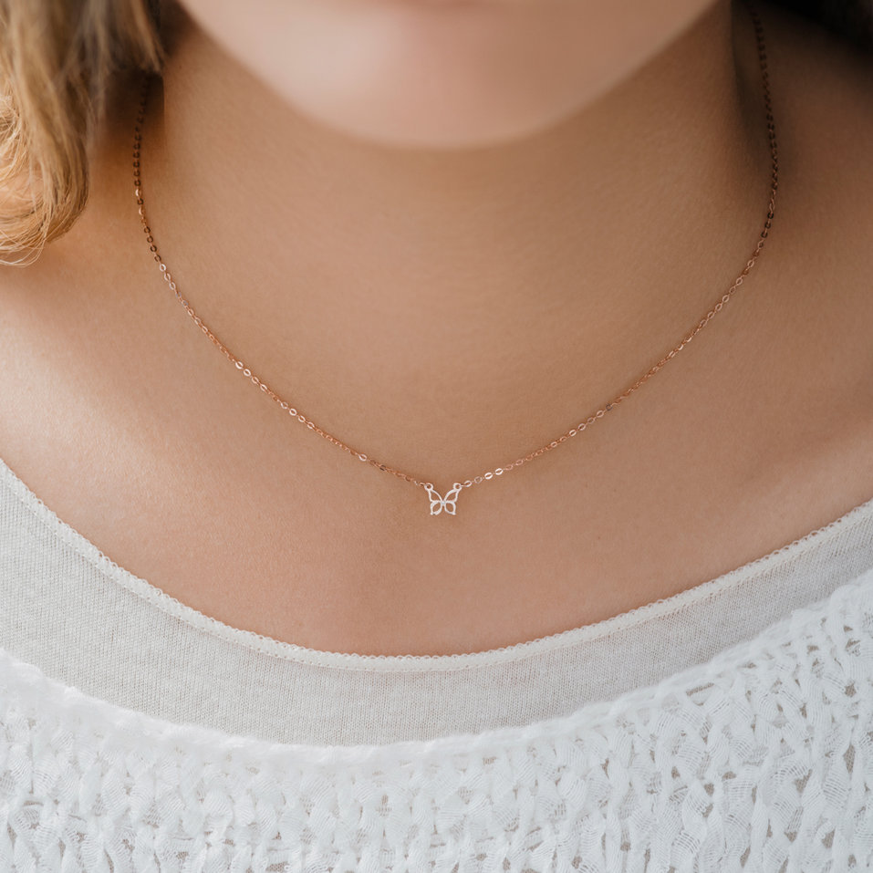Náhrdelník s diamantem Butterfly
