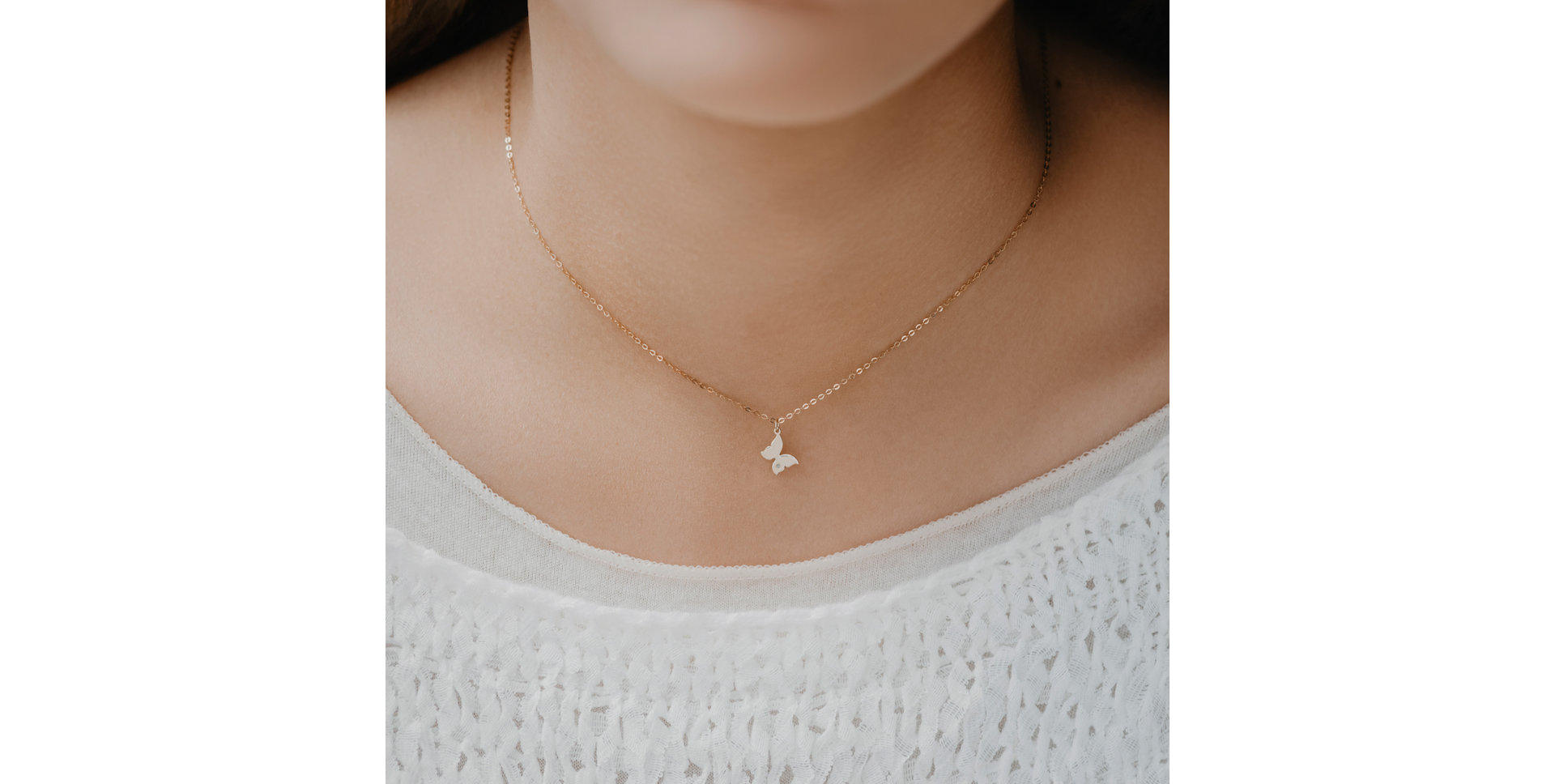 Náhrdelník s diamantem Lovely Butterfly