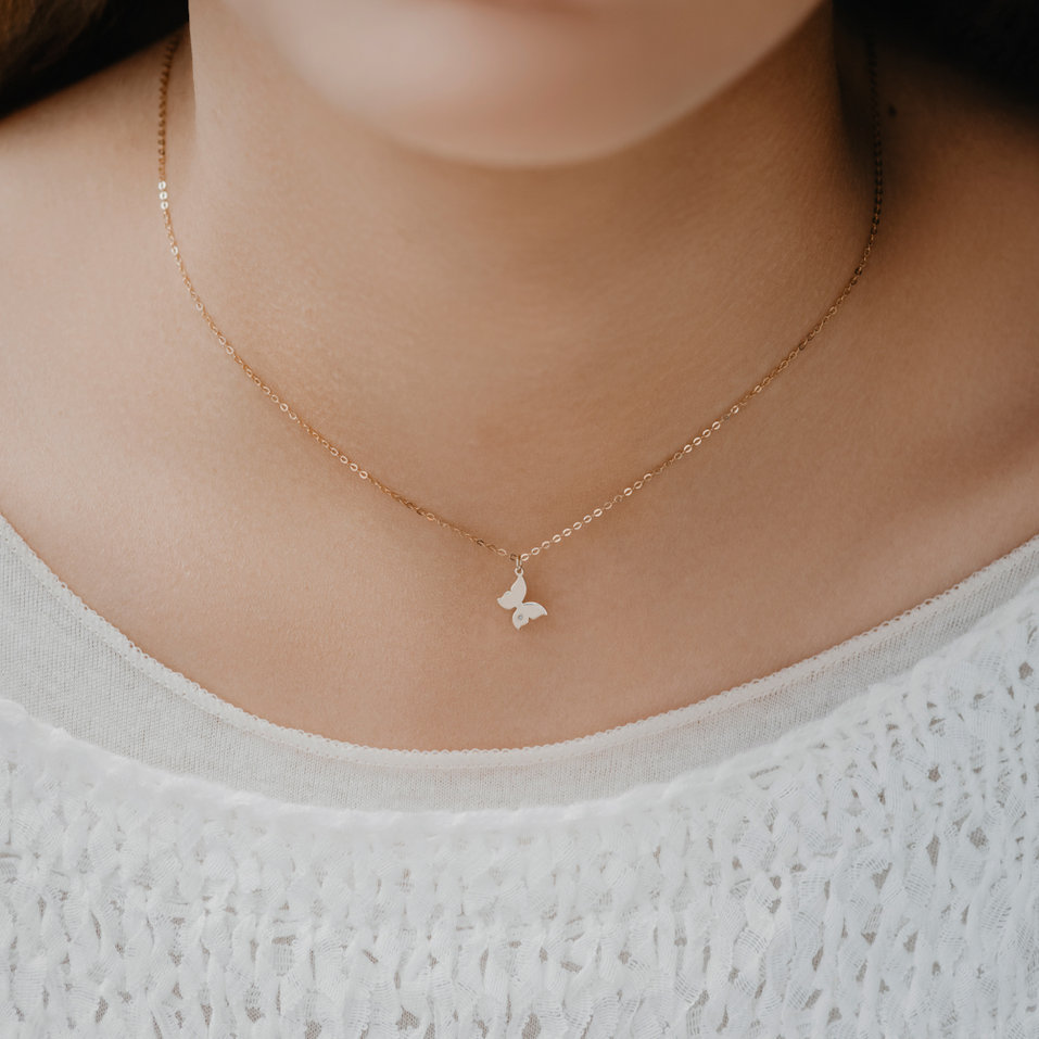 Náhrdelník s diamantem Lovely Butterfly