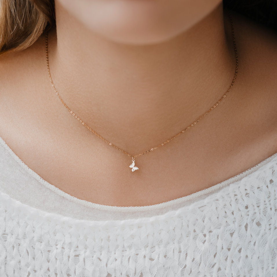 Náhrdelník s diamantem Lovely Butterfly