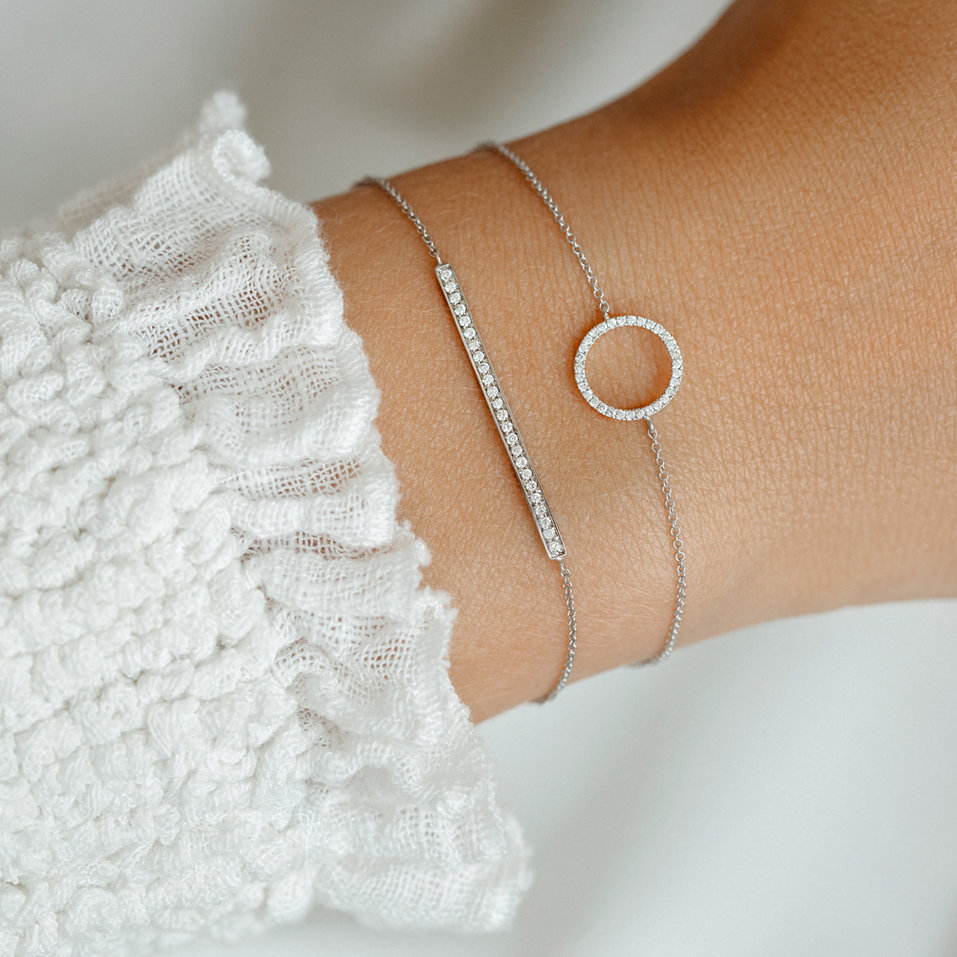 Náramek s černými diamanty Line