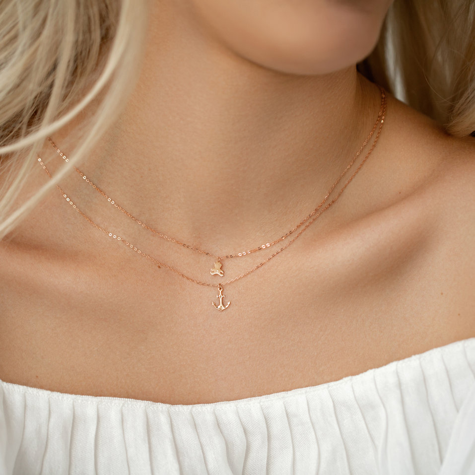 Náhrdelník s diamantem Diamond Anchor