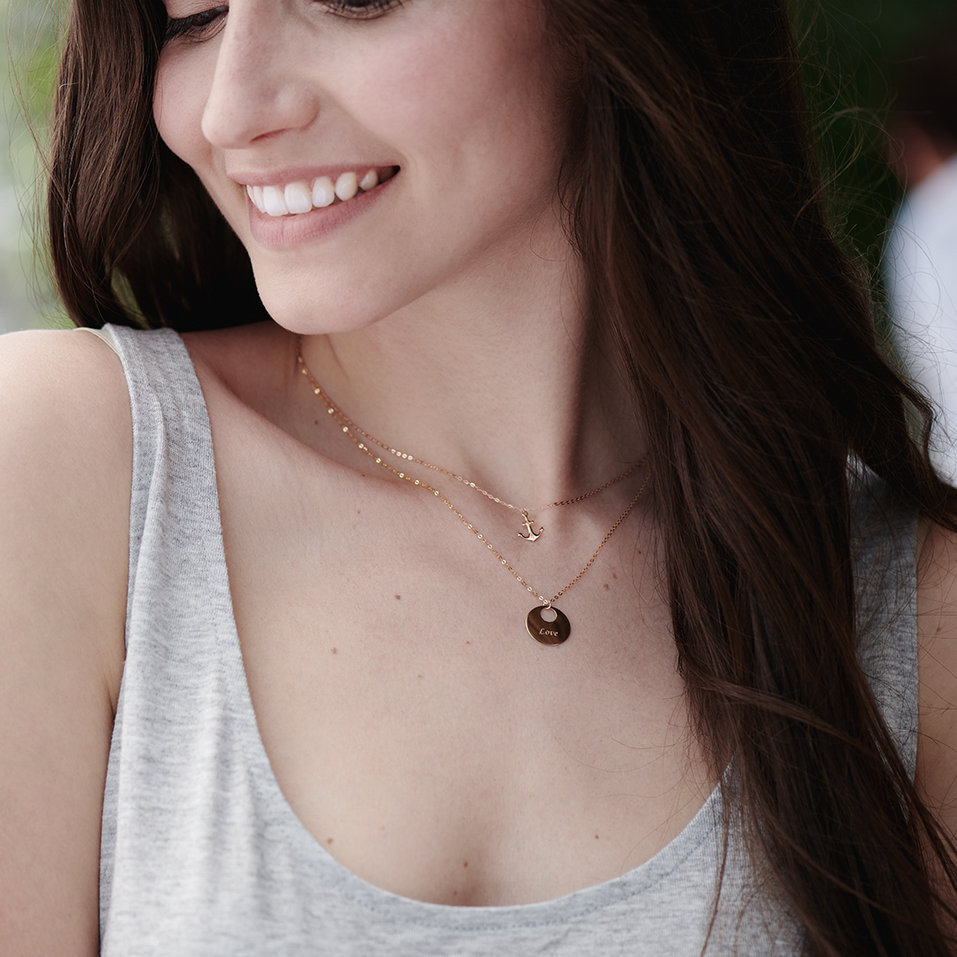 Náhrdelník s diamantem Diamond Anchor